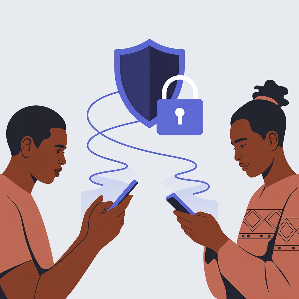 Two African professionals exchanging work on Zana — protected by smart contract escrow